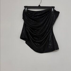 Elegant Black Draped Skirt